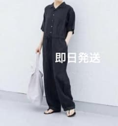 かぐれ リネンハーフスリーブオールインワン - メルカリ