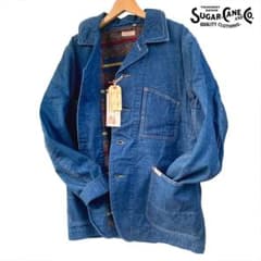【新品・未使用】SUGAR CANE ネップデニム ワークジャケット - L