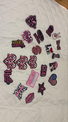 刺繍ワッペン まとめ売り ピンク系 19種類のサムネイル