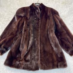 極美品✨ サガミンク 銀タグ ミンク ファーコート 毛皮 ブラウン 13号