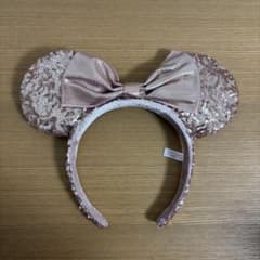 ディズニーシー ミニー カチューシャ ピンク スパンコール リボン