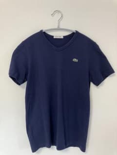 LACOSTE ネイビー Vネック Tシャツ サイズ2のサムネイル