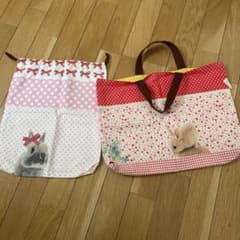 幼稚園かばん　体操服入れ&絵本バッグ　ハンドメイドのサムネイル