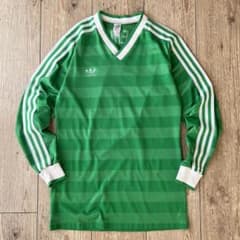 80's adidas トラックサッカーユニフォーム 80s adidas S/S Soccer Jersey 緑 XL アディダス サッカーシャツ