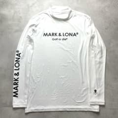 美品 近年 MARK&LONA スカル モックネック シャツ ゴルフウェア 48