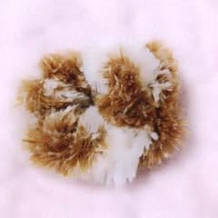 シュシュ  茶色×白のサムネイル