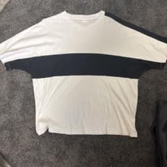 ホワイト/ブラック ストライプ Tシャツのサムネイル