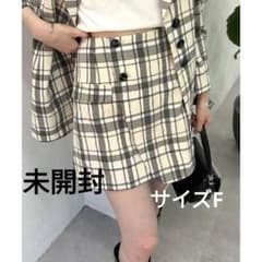定価8250円、新品、mystic、ラップチェックミニスカートサイズFのサムネイル