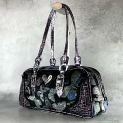 希少　シンクビー　チョウ柄刺繍 　トートバッグ　ミニボストンバッグ　紫 m82296485814_1.jpg?1741476573