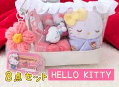 ハローキティ　おくるみマスコット　リップ型消しゴム　リボンクリップ　ガチャ