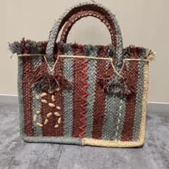 “Sans Arcidet サンアルシデ カゴバッグ　ストライプ　マルチカラー