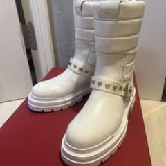 VALENTINO ヴァレンティノ ホワイトブーツ スノーブーツ スタッズ 37 
