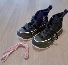 Converse All Star 厚底 スニーカー ブラック ピンクのサムネイル