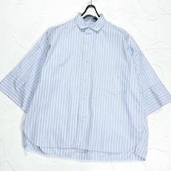 ✨美品✨2025年 ティッカ コットンスクエア半袖ダブルカフスシャツ 