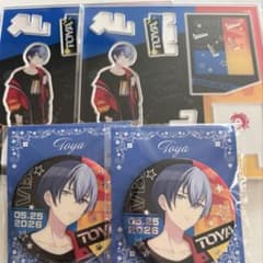 プロジェクトセカイ　プロセカ　青柳冬弥　缶バッジ　ぷちぬい　アクスタ　セット プロセカ 青柳冬弥 ローソンコラボ アクリルスタンド & 缶バッジセット