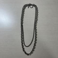 シルバーカラー 2連チェーンネックレスのサムネイル