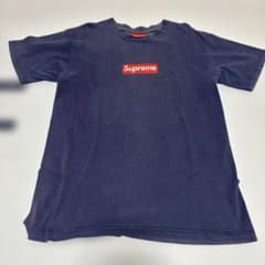 セール 古着 90's Supreme 初期ボックスロゴ Tシャツ ナス紺のサムネイル