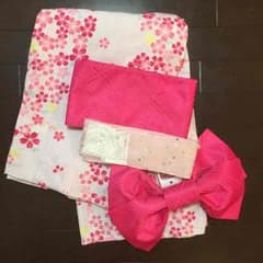 【送料込み】女の子 浴衣&帯セット120のサムネイル