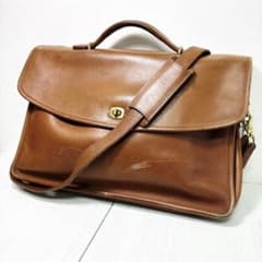 Old Coach 2way ハンドバッグ ターンロック ブラウン系 ビジネス
