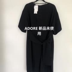 ADORE 新品未使用タグ付き ブラック 七分袖 ひざ丈ワンピース - メルカリ