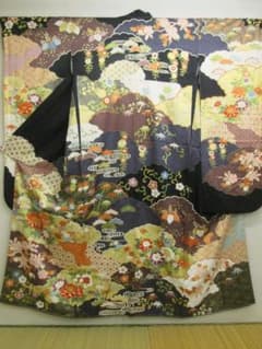 お値下げ吉澤友禅 希少サイズ 黒地豪華振袖 大きいサイズ - メルカリ
