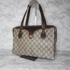 GUCCI ハンドバッグ GG柄 シェリーライン ブラウン 0394のサムネイル