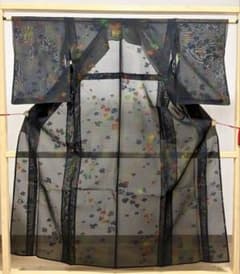 A 夏物 美品 蔦の葉模様 絽 紗 薄物 正絹 小紋 着物 K240 - メルカリ