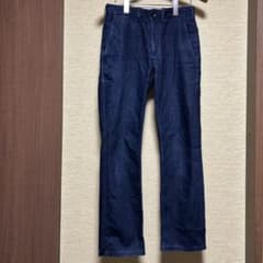 ダークブルー ストレートデニム ボタンフライ ダークブルー ストレートデニムパンツ ボタンフライ メンズS - メルカリ