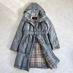 希少 美品 バーバリーロンドン ダウンコート ノバチェック ベルト