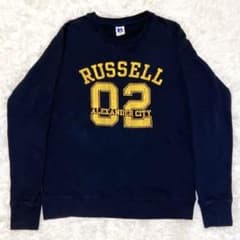 ラッセルアスレチック 前V スウェット XL ネイビー 02 プリント