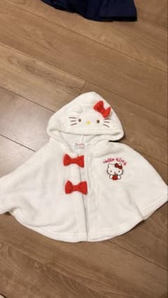 ハローキティ ふわもこ ポンチョ 70〜90cm フード付き サンリオのサムネイル