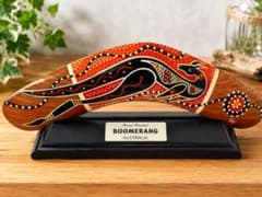 オーストラリア 彫刻 ブーメラン ヴィンテージ雑貨 インテリア オーストラリア製 ハンドペイント ブーメラン 置物 25cm - メルカリ