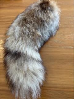 ファー キーホルダー ブラウン・ホワイトのサムネイル