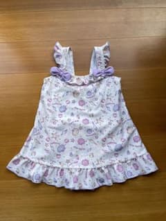 キッズ ワンピース水着 シェル柄 フリル リボンのサムネイル