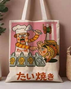 SALE！【新品】たいやきくん☆昭和レトロなトートバッグ - メルカリ