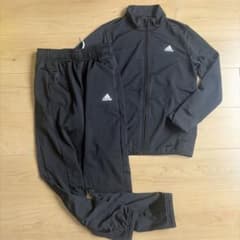 adidas キッズ ジャージ 上下セット ブラック 140cmのサムネイル