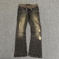 00s【midas】lase up studs flre denim y2k