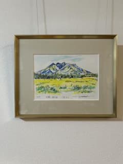 水彩画 阿蘇　根子岳 水彩画 阿蘇 根子岳 - メルカリ