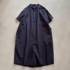 mizuiro ind バンドカラー シャツサロペット オールインワン コットン