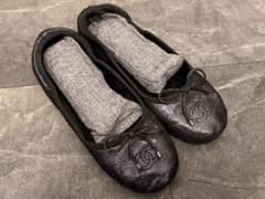 matro美品シャネルバレリーナ　バレエシューズ　ココマーク　37C CHANEL - 【極美品】CHANEL シャネル バレリーナ フラット シューズ