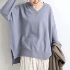 IENA カシミヤ ワイドVネックプルオーバーのサムネイル