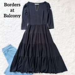 ボーダーズアットバルコニー　DRAPED DRESS ティアードフレアワンピース ボーダーズアットバルコニー DRAPED DRESS ティアードフレアワンピース