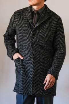 美品T-JACKETグレーツイードヘリンチェスターコートXL - メルカリ