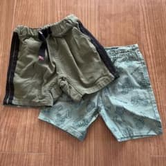 MOUJONJON F.O.KIDS グリーン　パンツ 2枚セットのサムネイル