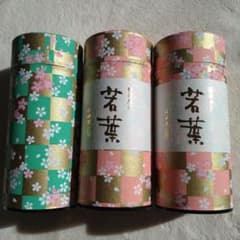 茶筒　桜の花柄 金属製空き缶 3個セットのサムネイル