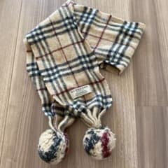バーバリー　ノバチェック　キッズ　マフラー　ポンポン付きのサムネイル