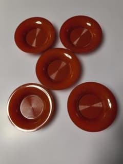茶托 5枚セット 朱色 溜塗風 和食器のサムネイル
