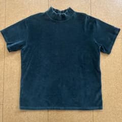 【極美品】ESC STUDIO ベロア モックネック Tシャツ グリーン