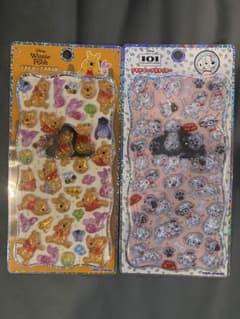 ディズニー プチドロップステッカー 2種セット　プーさん、101匹わんちゃんのサムネイル
