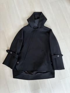 omar afridi オーバーサイズ フード付き黒ウールコート - メルカリ